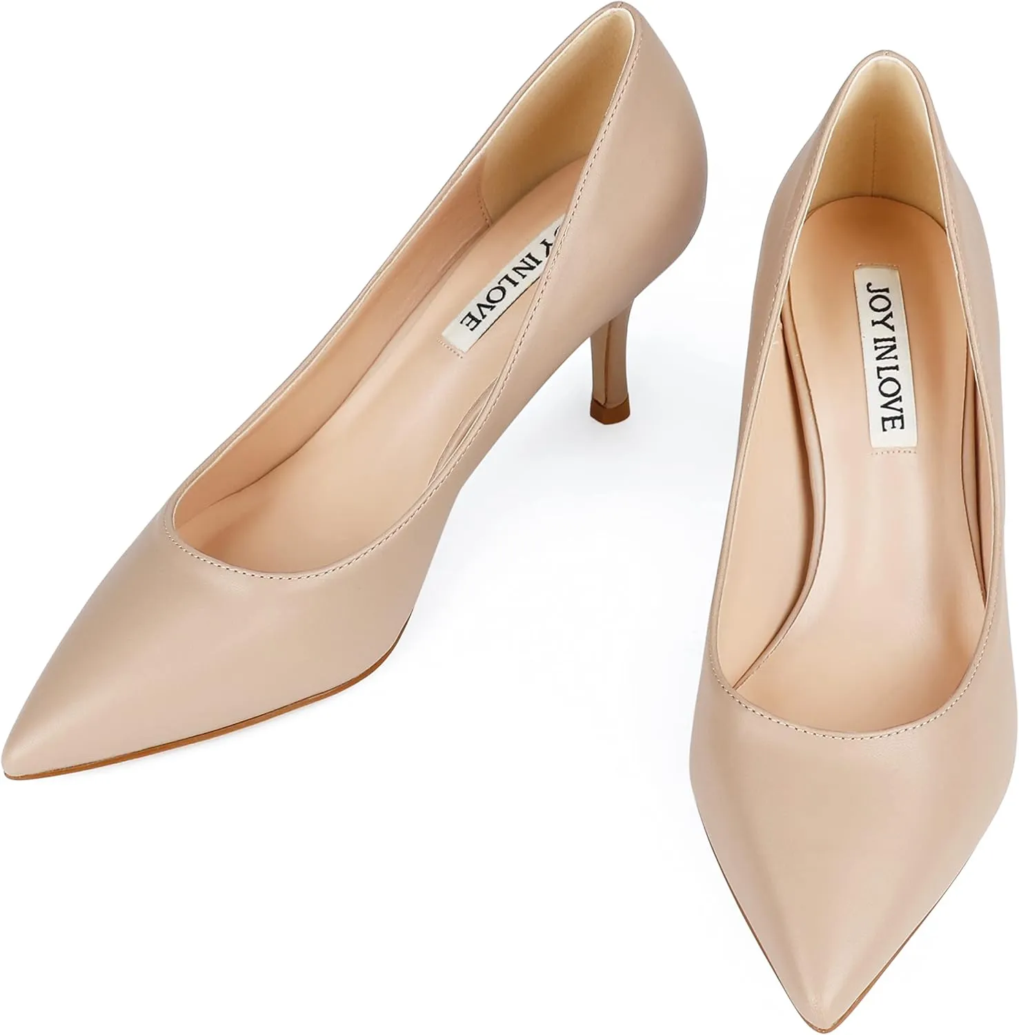 JOY IN LOVE Women's Shoes Low Heels Pointy Toe Kitten Heel Daily Pumps