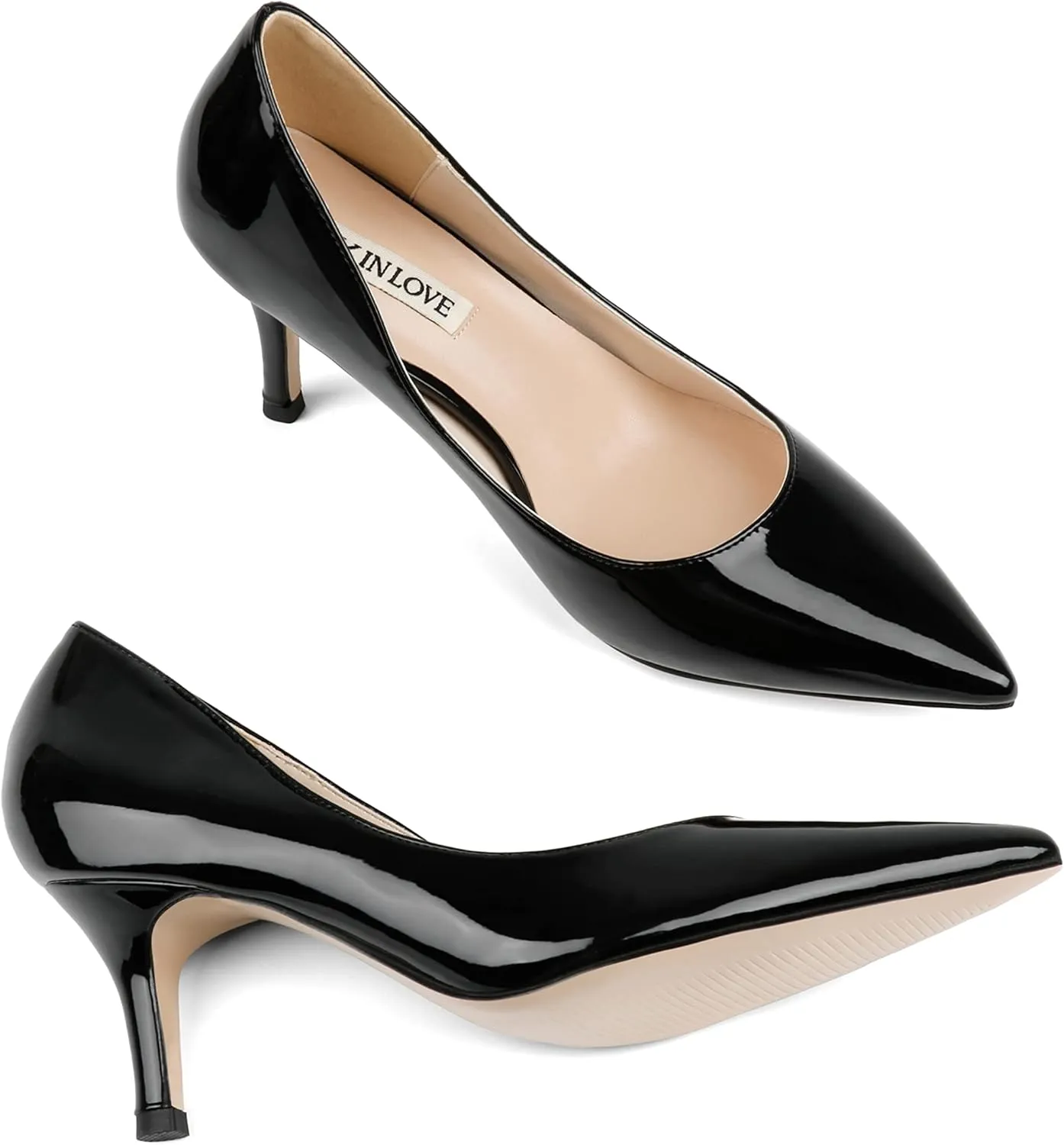 JOY IN LOVE Women's Shoes Low Heels Pointy Toe Kitten Heel Daily Pumps