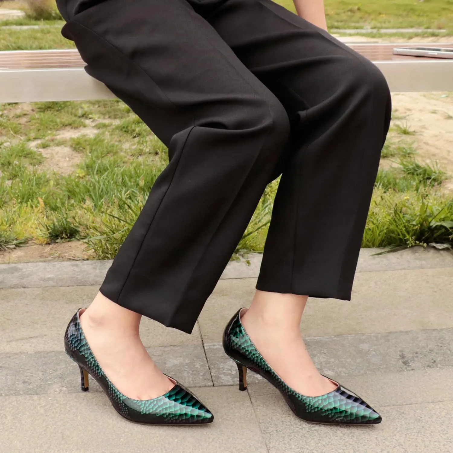 JOY IN LOVE Women's Shoes Low Heels Pointy Toe Kitten Heel Daily Pumps