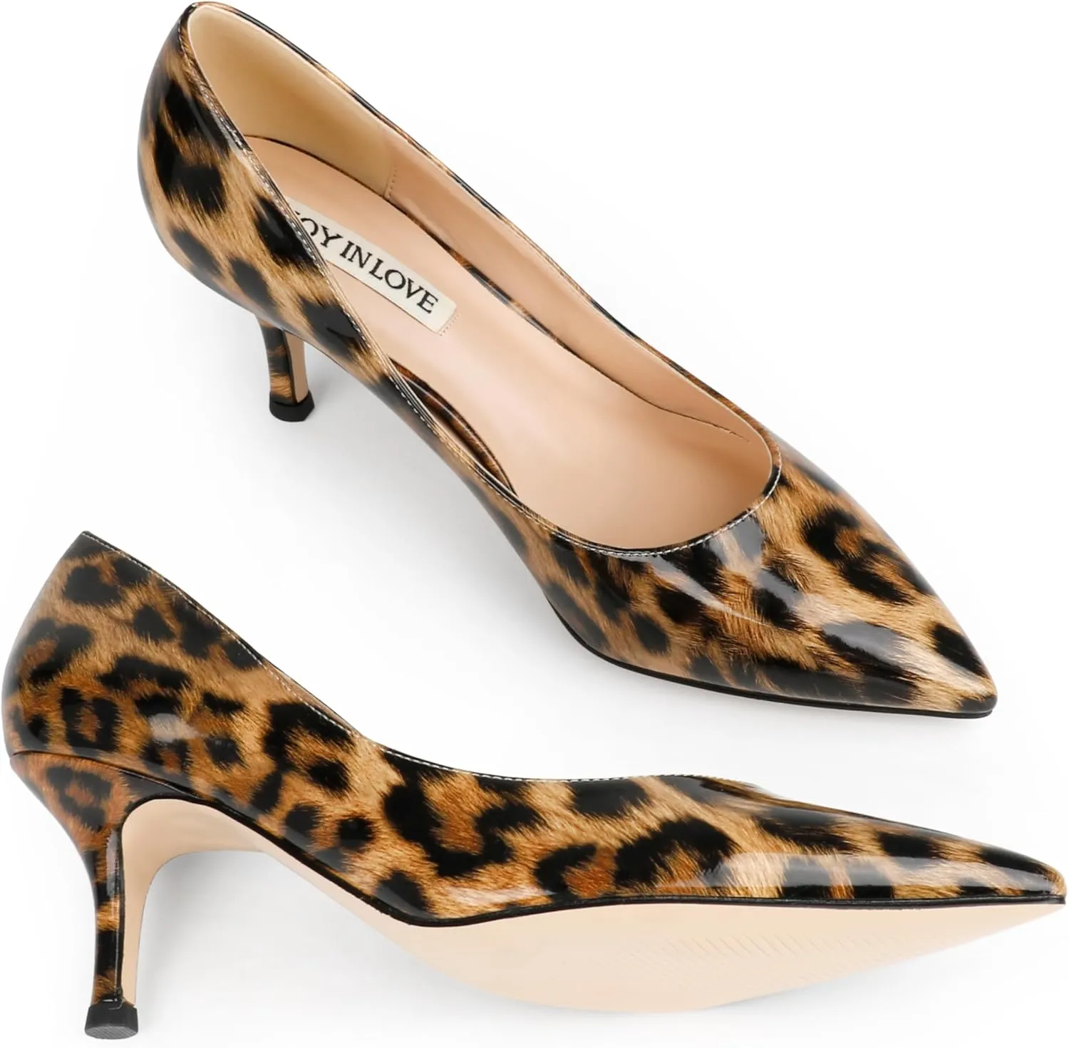 JOY IN LOVE Women's Shoes Low Heels Pointy Toe Kitten Heel Daily Pumps