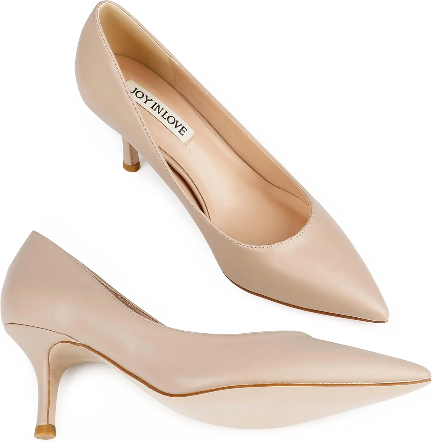 JOY IN LOVE Women's Shoes Low Heels Pointy Toe Kitten Heel Daily Pumps