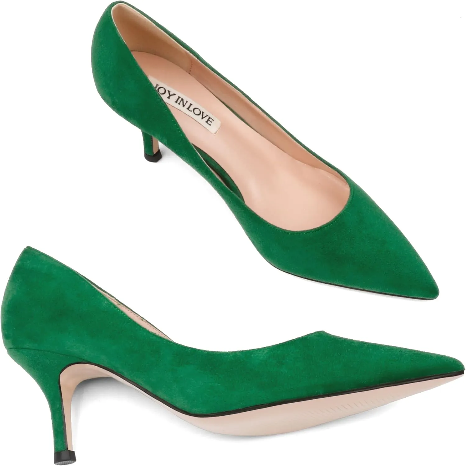 JOY IN LOVE Women's Shoes Low Heels Pointy Toe Kitten Heel Daily Pumps