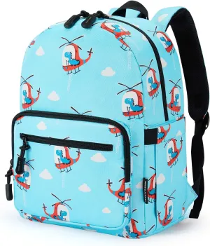 JOYHILL Kids Backpacks, Cute Lightweight Water Resistant Preschool Backpack, Adjustable Shoulder Straps for Boys Girls (Helicopter)