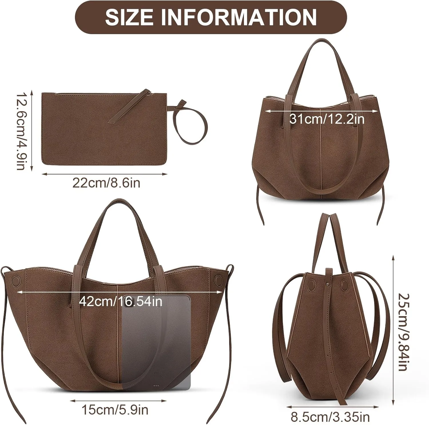 Juoxeepy Work Bag Faux Leather Tote Bag for Women Trendy Handbag Purse Fall Shoulder Bag with Magnetic Closure