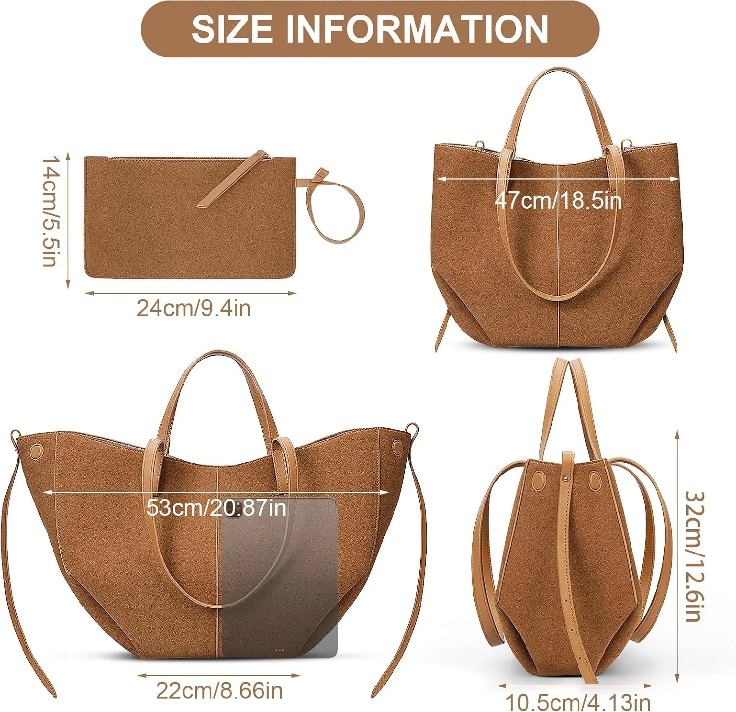 Juoxeepy Work Bag Faux Leather Tote Bag for Women Trendy Handbag Purse Fall Shoulder Bag with Magnetic Closure