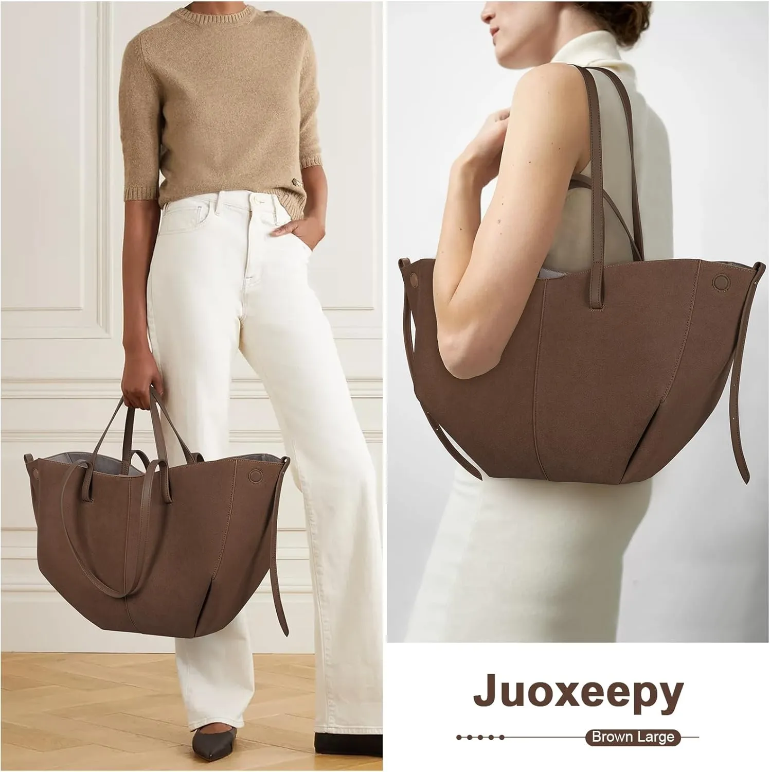 Juoxeepy Work Bag Faux Leather Tote Bag for Women Trendy Handbag Purse Fall Shoulder Bag with Magnetic Closure