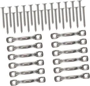 Kayak Fixing Handles Stainless Steel Boat Pad Eye Straps Metal Deck Pad Eye Straps Kayak Grip for Sailing Boating
