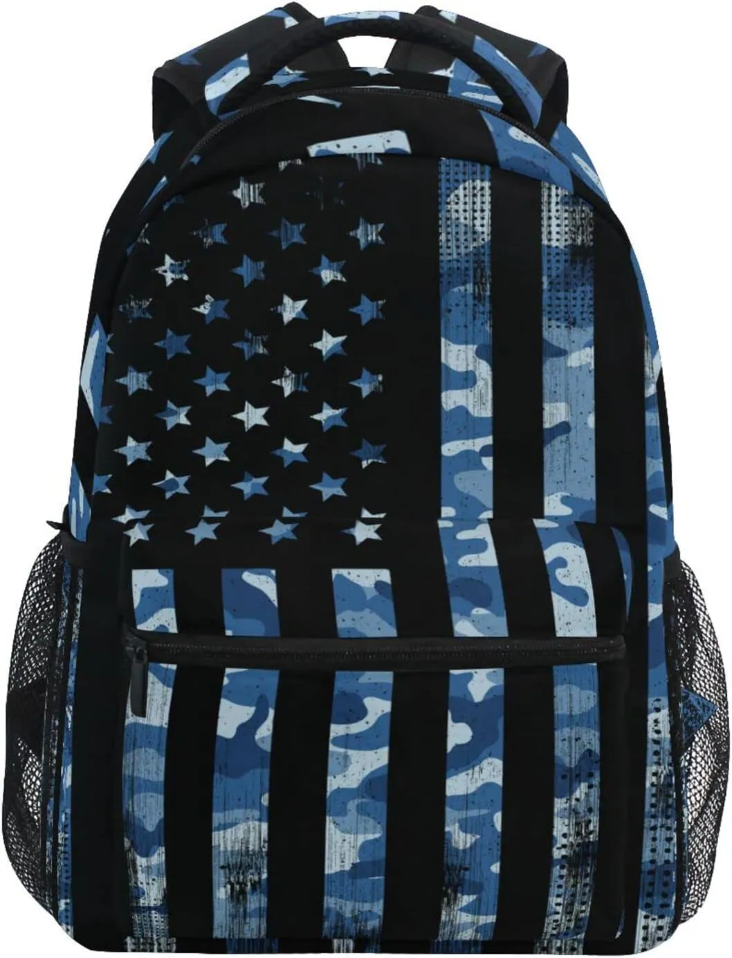Kcldeci American Flag Camouflage Kids Backpack for Boys Girls Camo USA Flag Patriotic Elementary Backpacks Purse School Bag Book Bags for Toddler Travel