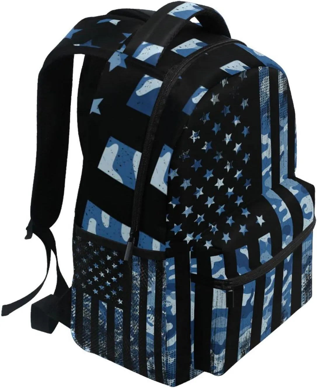 Kcldeci American Flag Camouflage Kids Backpack for Boys Girls Camo USA Flag Patriotic Elementary Backpacks Purse School Bag Book Bags for Toddler Travel