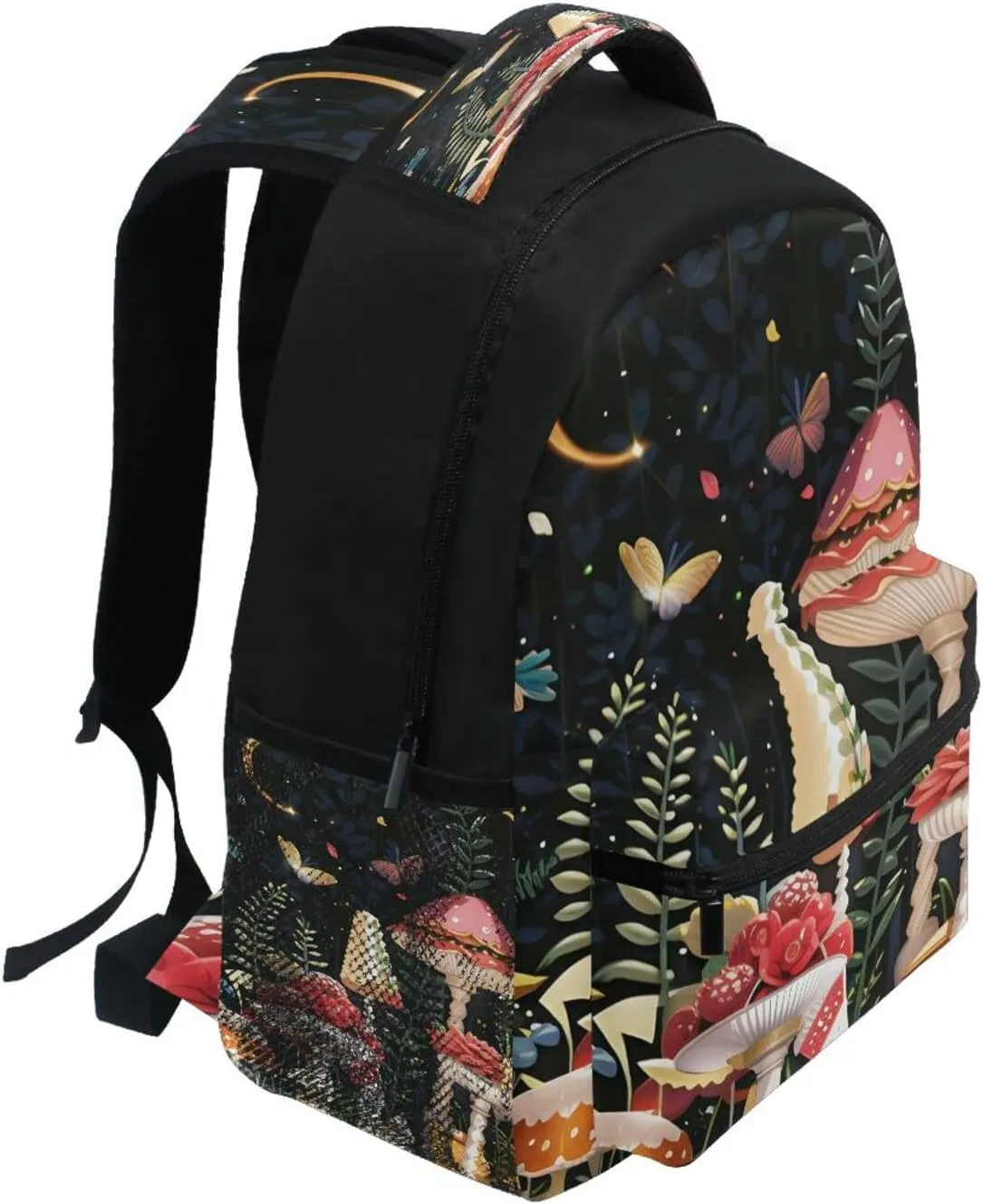 Kcldeci Kids Backpack for Girls Boys Mushroon Butterfly School Backpack Travel Toddler School Bag Backpacks Student Kids School Bags