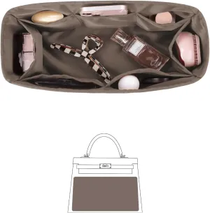 Kelly 25 Bag Insert, Silky Purse Organizers for Inside Purse, Lightweight Shaper Compatible with Hermes Kelly 25 Bag, Multi Color Options(Etoupe grey, KE 25)
