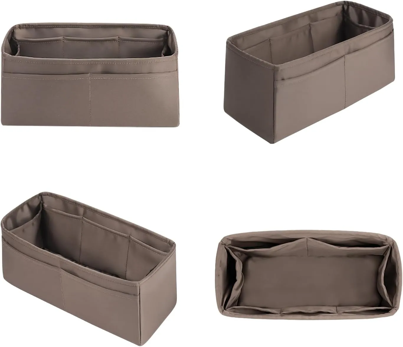 Kelly 25 Bag Insert, Silky Purse Organizers for Inside Purse, Lightweight Shaper Compatible with Hermes Kelly 25 Bag, Multi Color Options(Etoupe grey, KE 25)