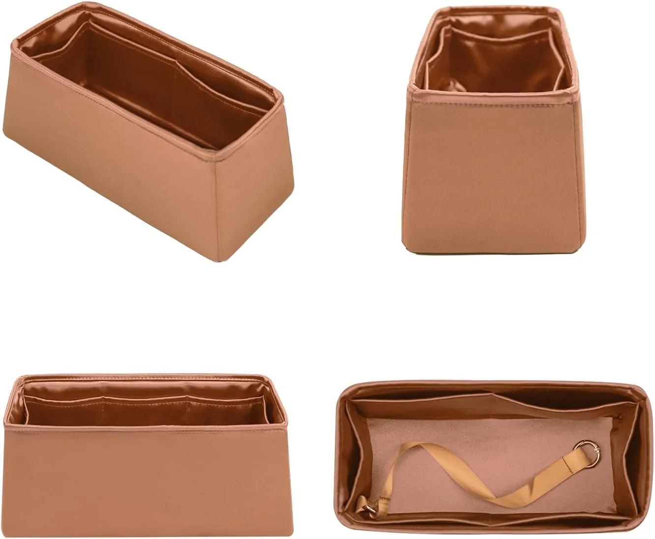 Kelly 28 Bag Organizer, Purse Organizer Insert Compatible with Hermes Kelly Bag, Lightweight and Silky Smooth, Bag Insert for Kelly 28 (Gold, KL28)