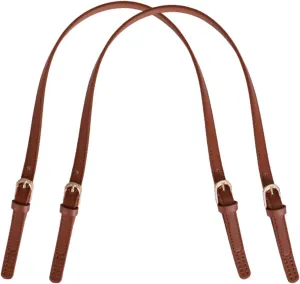 Khakho 2Pcs Leather Replacement Handles Shoulder Straps with Adjustable Buckle, PU Purse Handles Leather Purse Straps
