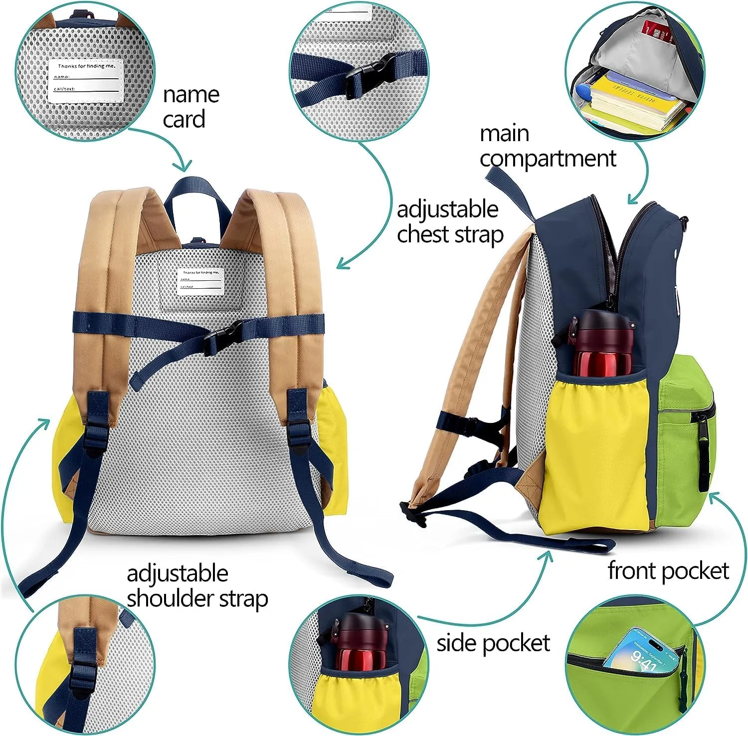 Kids Backpacks For Girls Boys, Backpack Kindergarten Elementary School, Bookbag Backpack For Kids, For School & Travel, Small Kids Child Toddler Backpack, 15" H, For Kids 6-9 Large