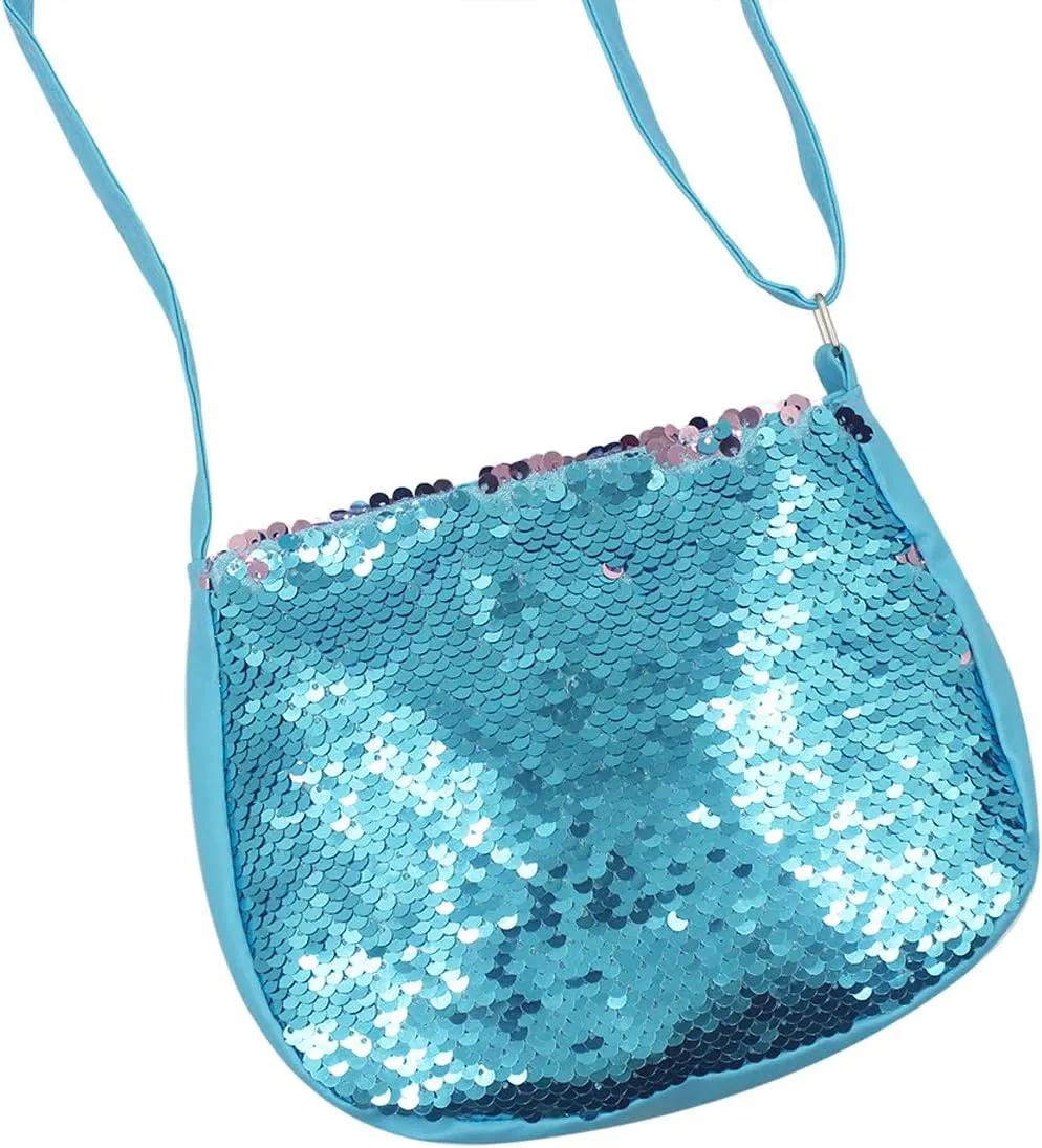 Kids Girls Sparkle Crossbody Purses Glitter Shiny Flip Sequin Small Purse Zippered Cute Handbag