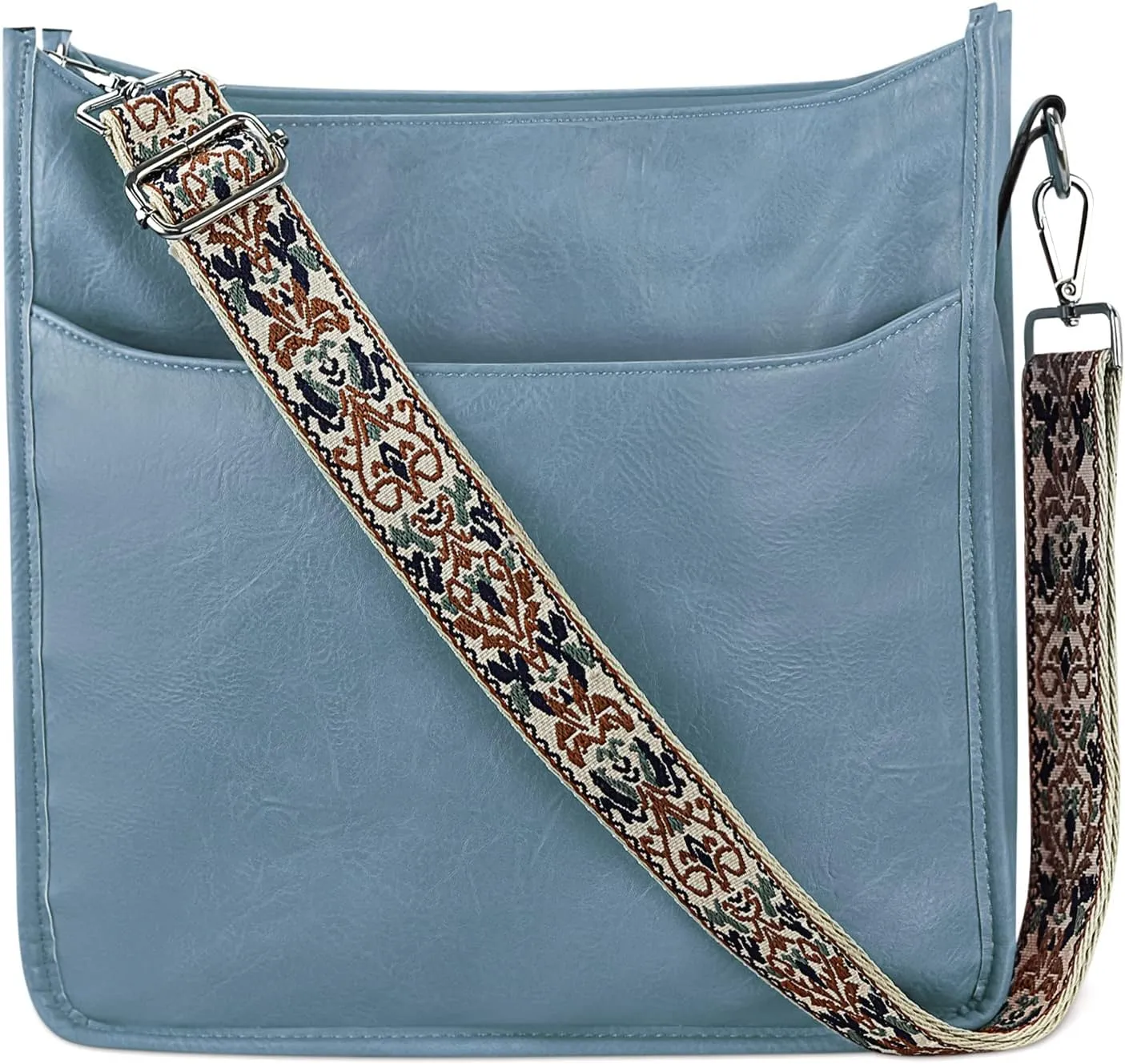 KITATU Crossbody Bag for Women Hobo Handbags - Vegan Leather Designer Purse Shoulder Zipper Bag with 2 Adjustable Straps