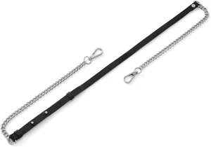 KIYOMIL Bag Genuine Leather Chain Shoulder Straps Adjustable,Purse Straps Replacement Crossbody for Handbags(Black-S)