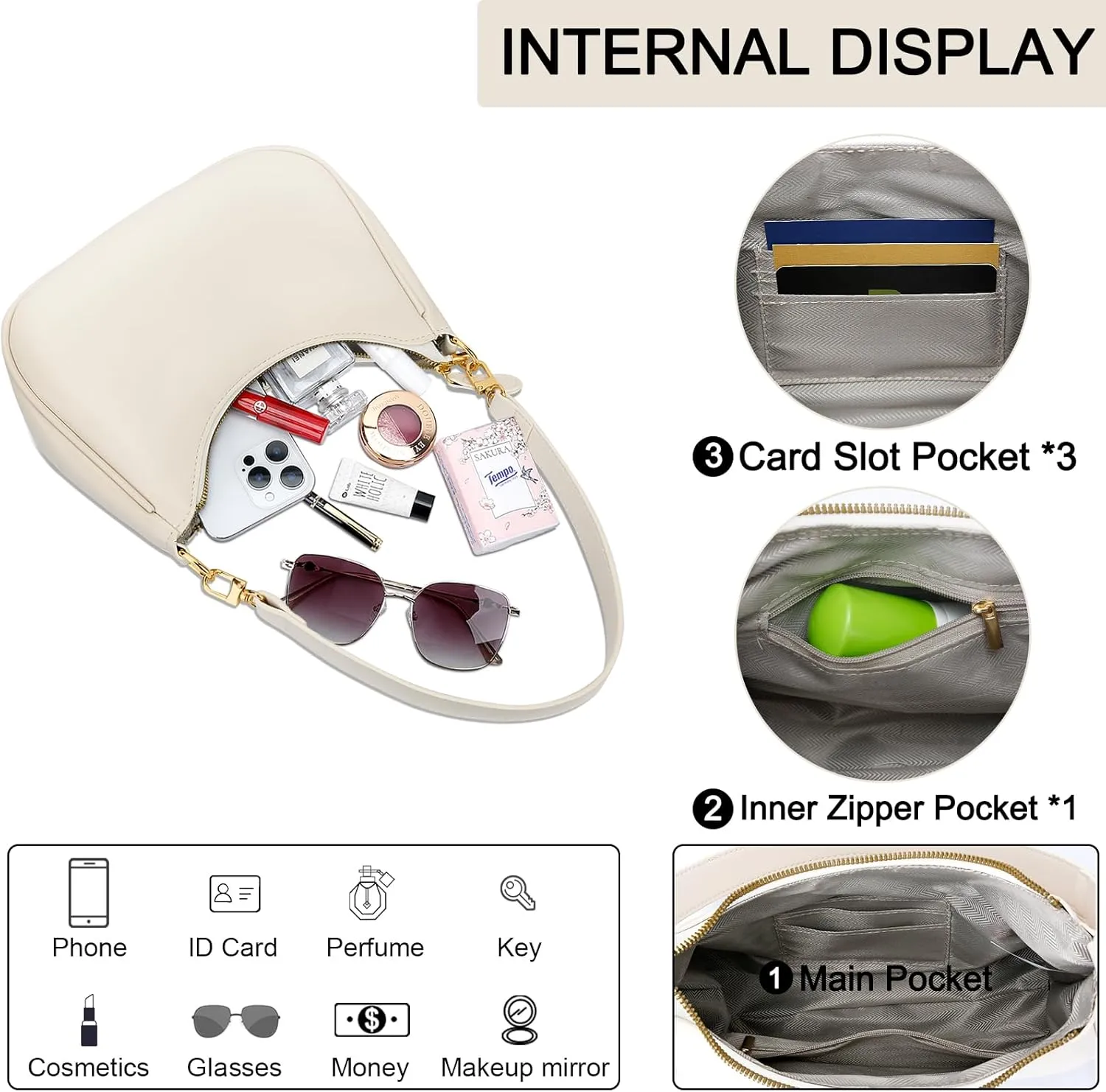 KKXIU Shoulder Bag for Women Cute Hobo Purses and Handbags Retro Clutch Underarm Purse