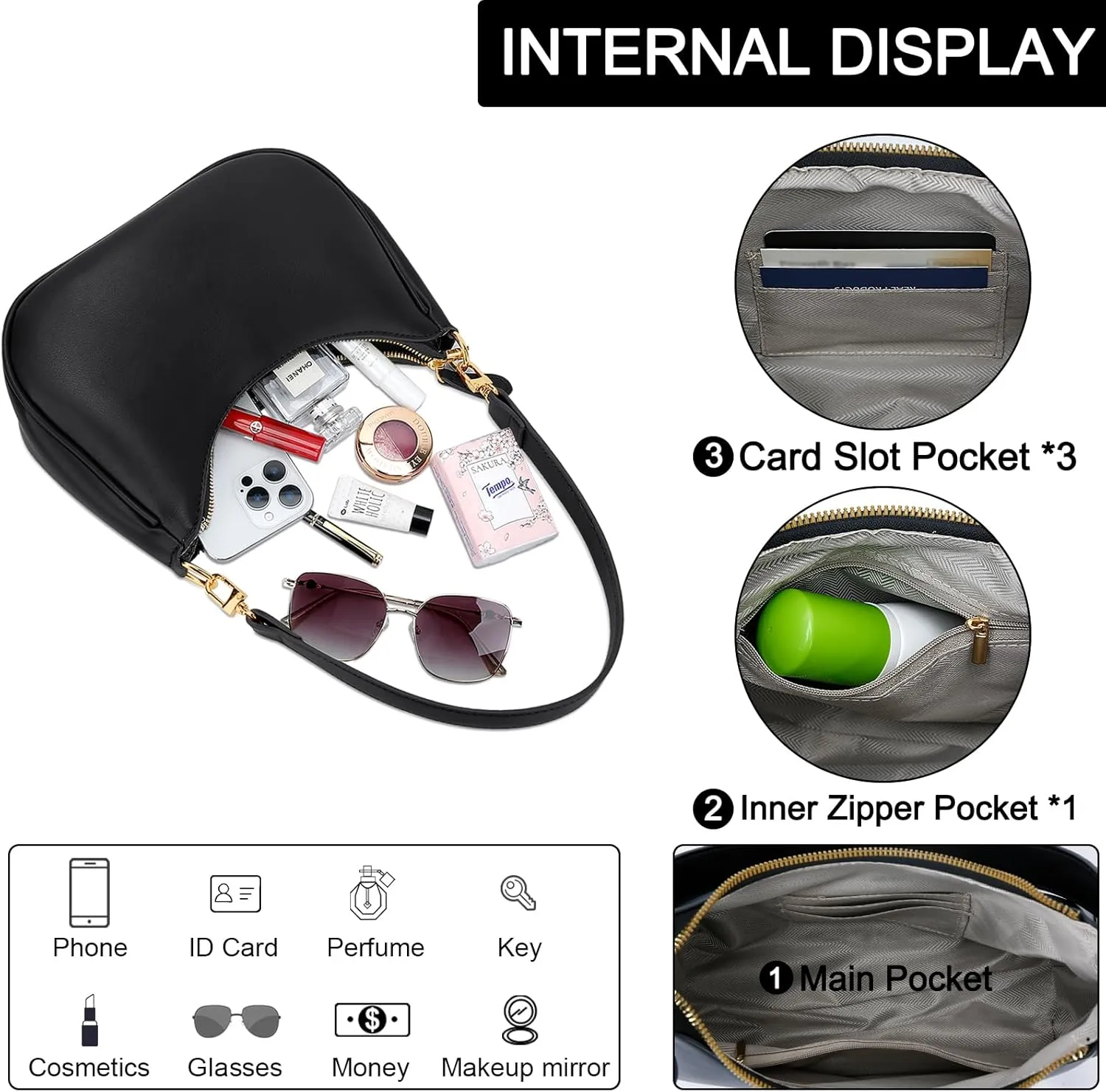 KKXIU Shoulder Bag for Women Cute Hobo Purses and Handbags Retro Clutch Underarm Purse