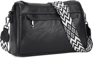 KL928 Crossbody Purses for Women Shoulder Bags with 2 Straps,Black