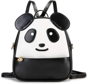 KL928 Girls Mini Backpack Toddler 3D Animal Casual Daypack PU Leather Preschool Convertible Shoulder Bag Gift for Kids (Black)