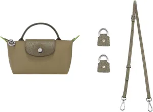 KOMHPS Purse Straps Replacement, Leather Handbag Crossbody Shoulder Strap Kit Adjustable for Mini Longcamp Tote Bag Women