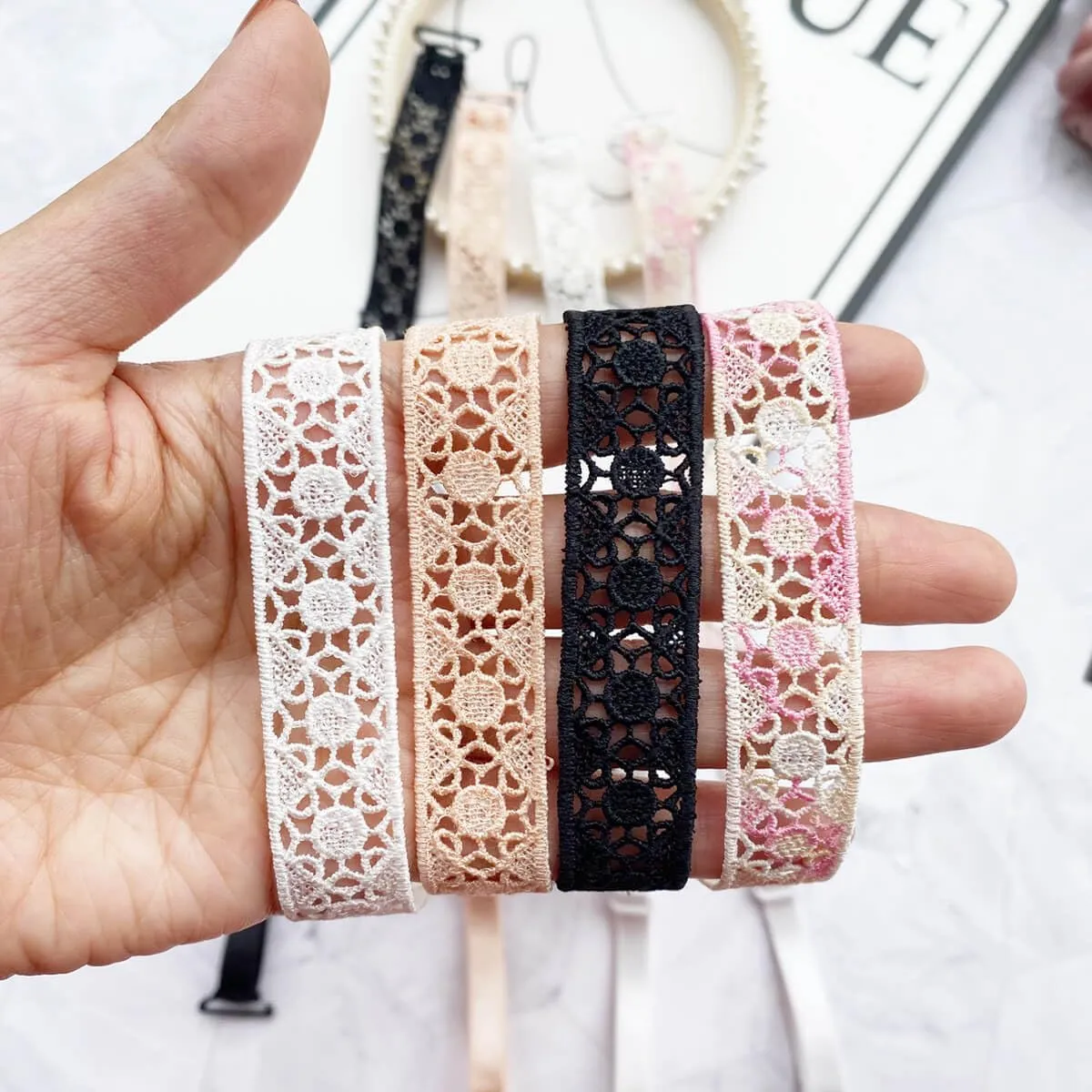 Lace Bra Straps Decorative,Removable Bra Straps Replacement for Strapless Bras,Adjustable Straps for Tops Dresses