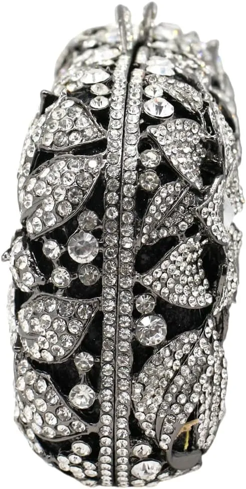 Ladies Crystal Evening Bag Flower Luxury Rhinestone Clutch Bags Diamond Party Wedding Handbag Sparkle Party Purse
