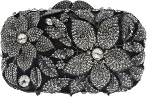 Ladies Crystal Evening Bag Flower Luxury Rhinestone Clutch Bags Diamond Party Wedding Handbag Sparkle Party Purse