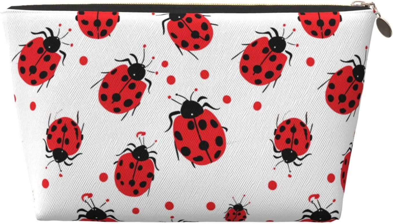 Ladybug Makeup Bag Waterproof Cosmetic Bag Organizer Small Make Up Zipper Pouch Portable Travel Toiletry Bag For Women Girls