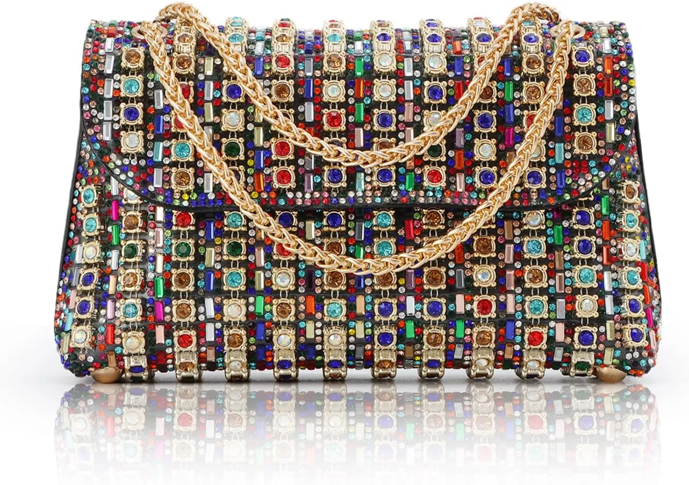 Lanpet Sparkly Crystals Rhinestone Evening Bag for Women Chain Strap Shoulder Bags Crossbody Bag Handbags