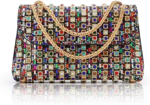 Lanpet Sparkly Crystals Rhinestone Evening Bag for Women Chain Strap Shoulder Bags Crossbody Bag Handbags