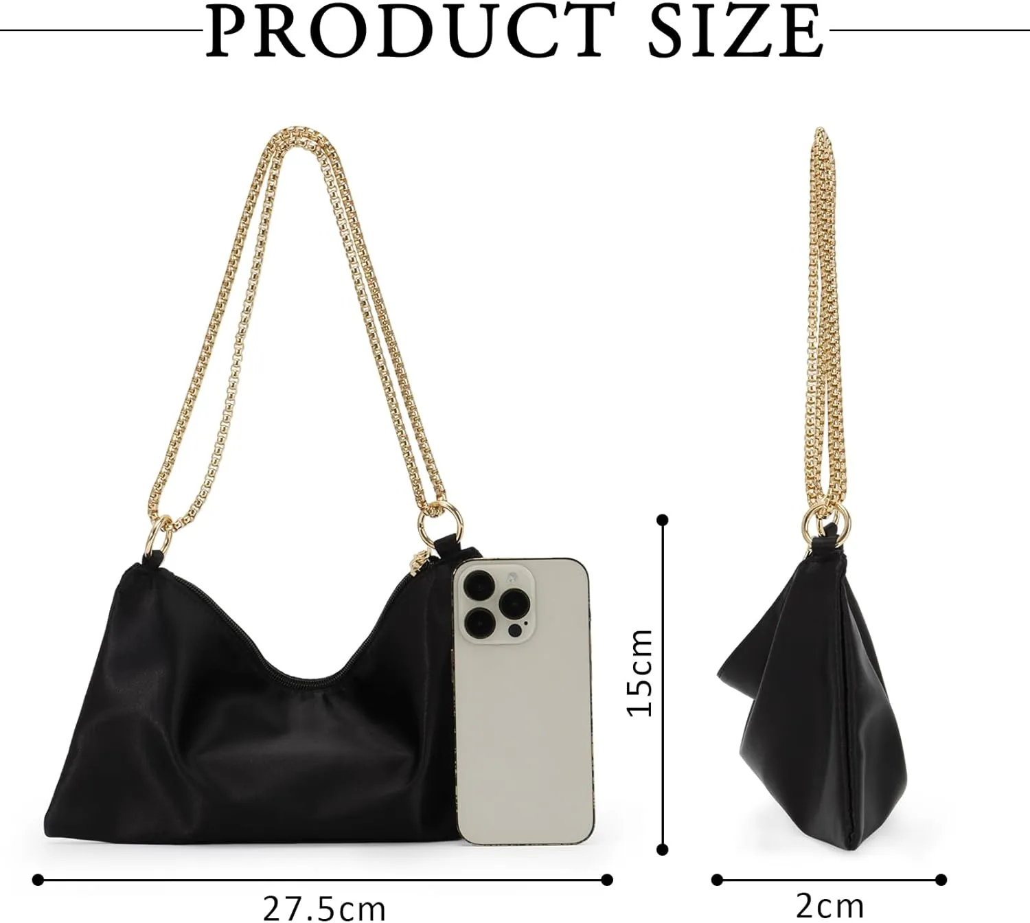 Lanpet Women's Satin Evening Bag Sparkly Clutch Purse Handbag Shoulder Bag for Party Prom Club Wedding