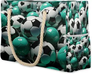 Large Beach Bags for Women and Men, Waterproof Tote with Zipper, Reusable Grocery Shopping Shoulder Bag