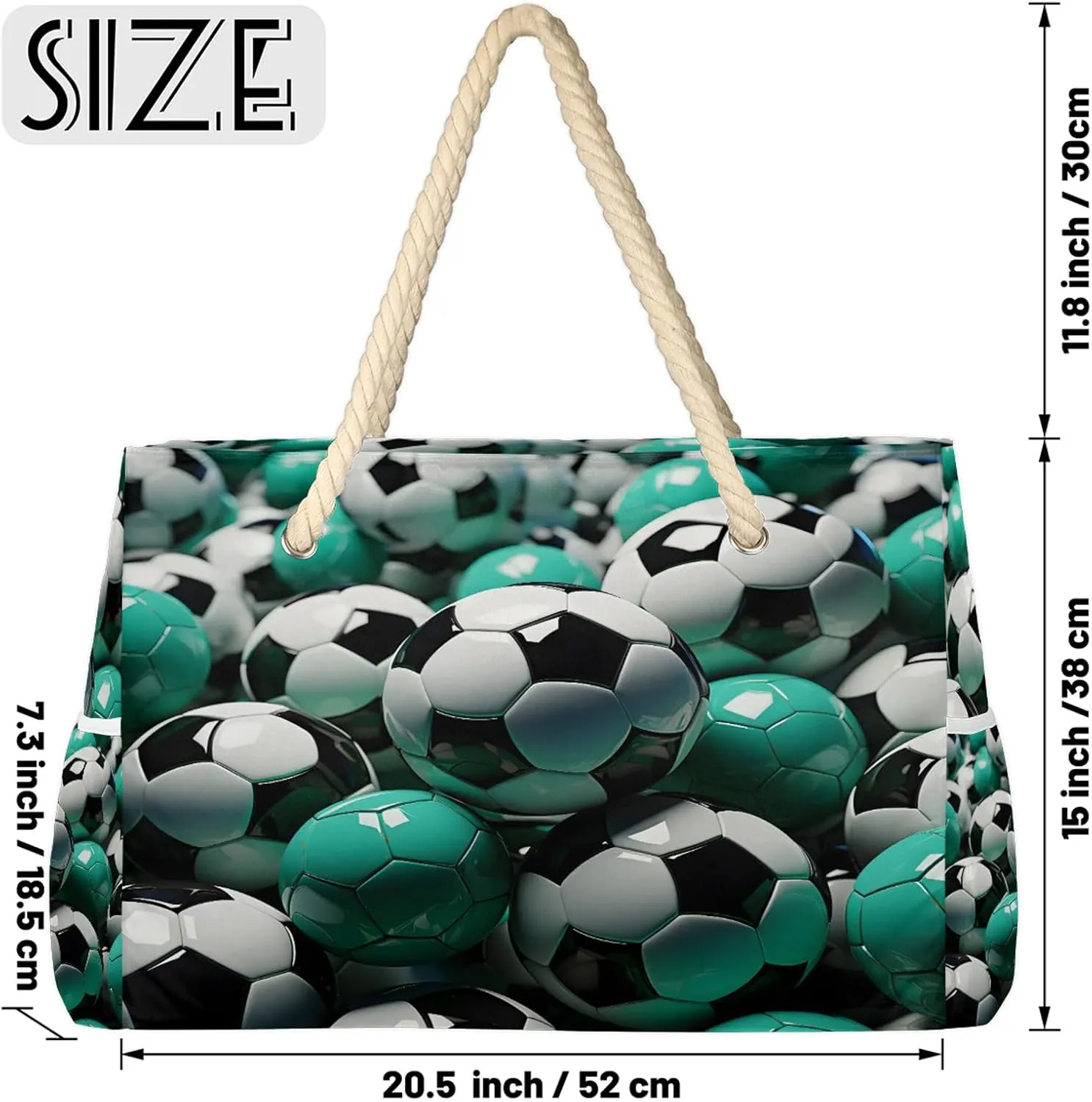 Large Beach Bags for Women and Men, Waterproof Tote with Zipper, Reusable Grocery Shopping Shoulder Bag