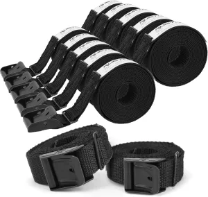 Lashing Strap, 1 Inch x 6FT Cinch Straps with Adjustable Buckles, 550lb Heavy Duty Secure Cam Strap Easy Pull Tight or Release Black Cargo Tie Down Straps for Kayak Motorcycle Luggage, 12 Pack