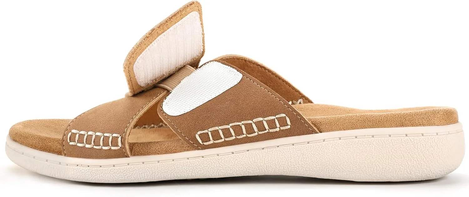 LazyStep Women's Orthotic Slide Sandals with Arch Support & Adjustable Straps