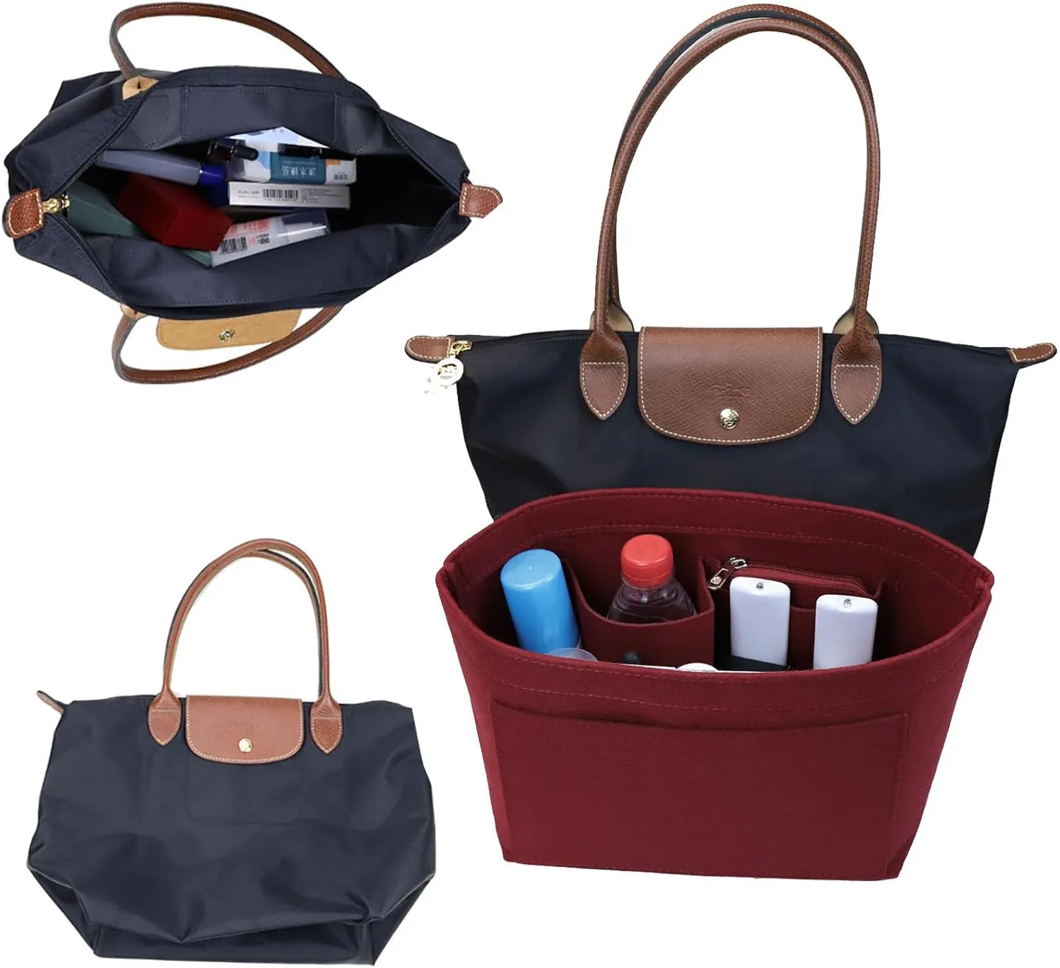 Lckaey Purse Organizer Insert for lle pliage organizer insert Handbags Organizer 1012claret2-M