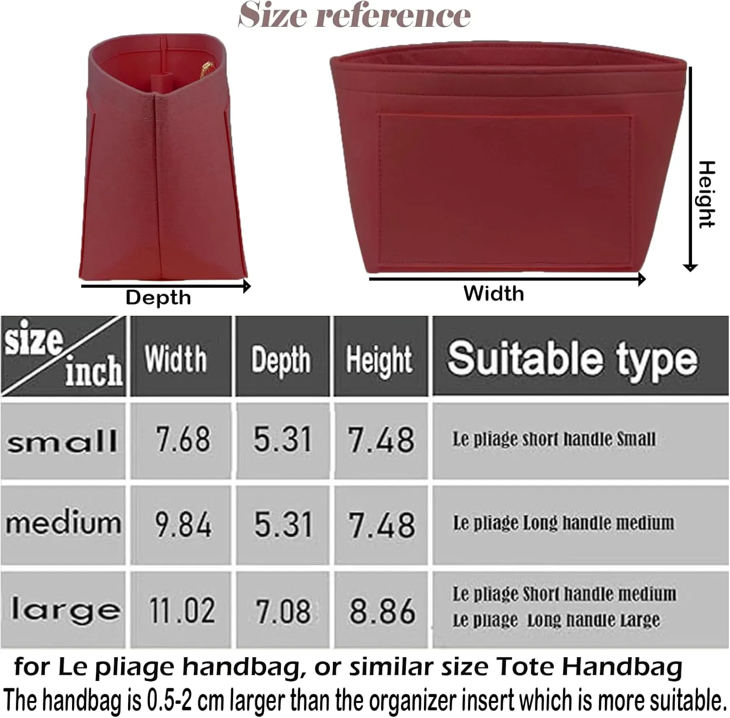 Lckaey Purse Organizer Insert for lle pliage organizer insert Handbags Organizer 1012claret2-M