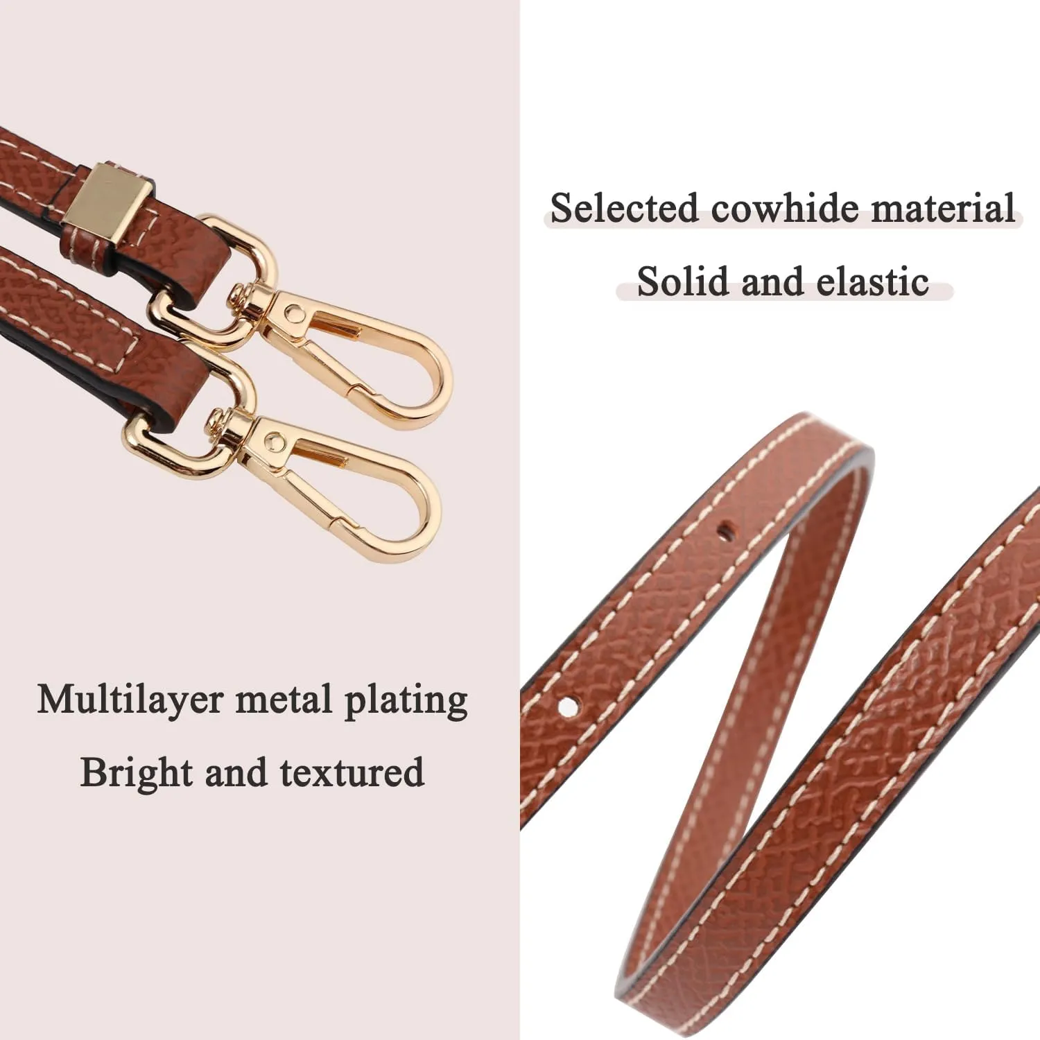 Leather Purse Straps for Longchamp Conversion Kit, Leather Handbag Crossbody Shoulder Strap Adjustable for Women