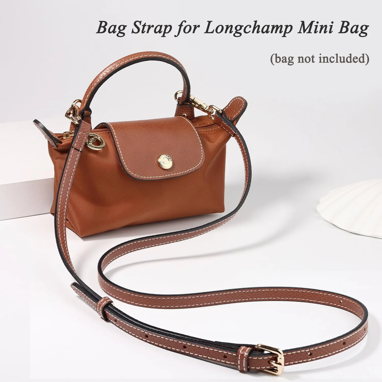 Leather Purse Straps for Longchamp Conversion Kit, Leather Handbag Crossbody Shoulder Strap Adjustable for Women