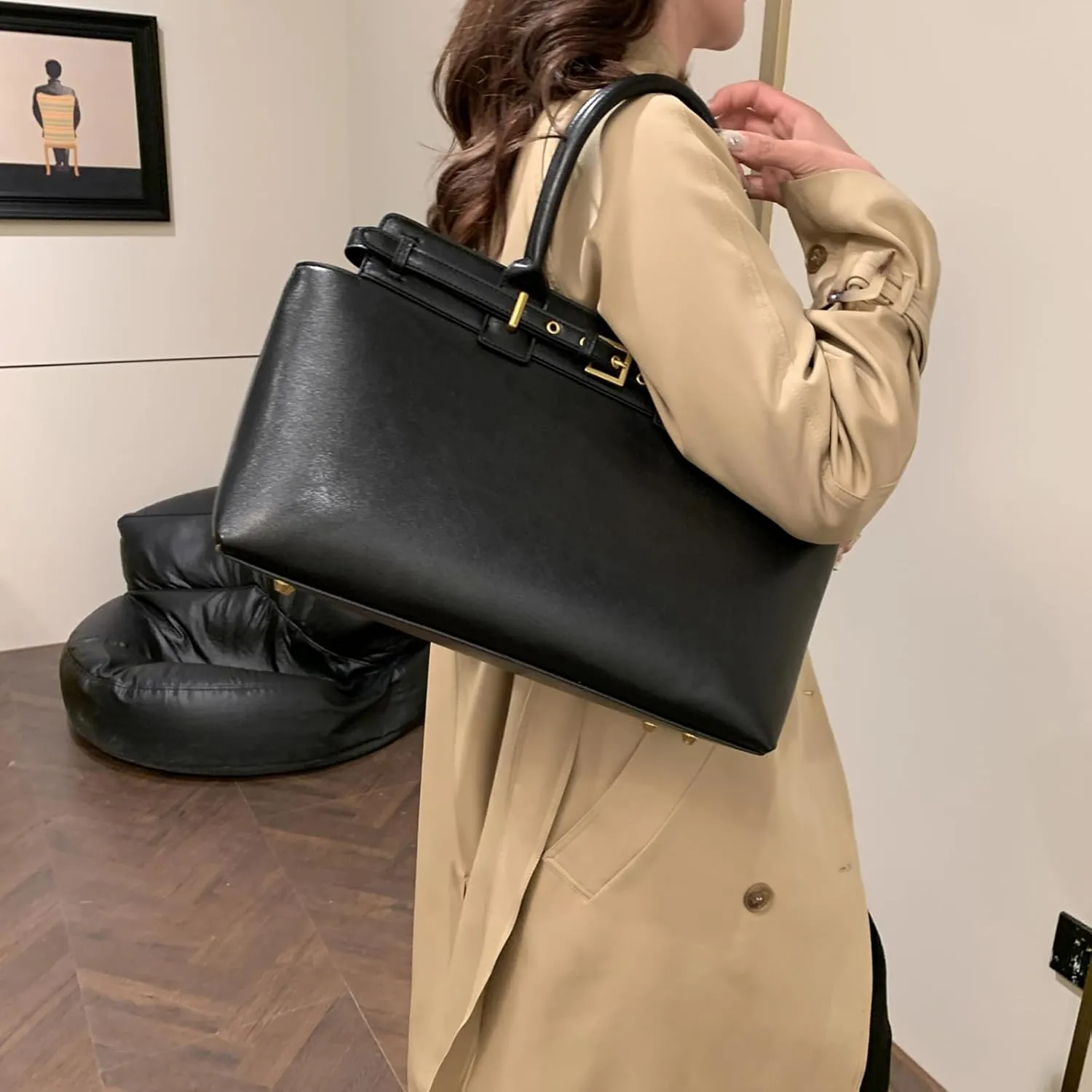 Leather Tote Handbags for Women - Large Top Handle Satchel Bags Casual Work Dating Shoulder Purses