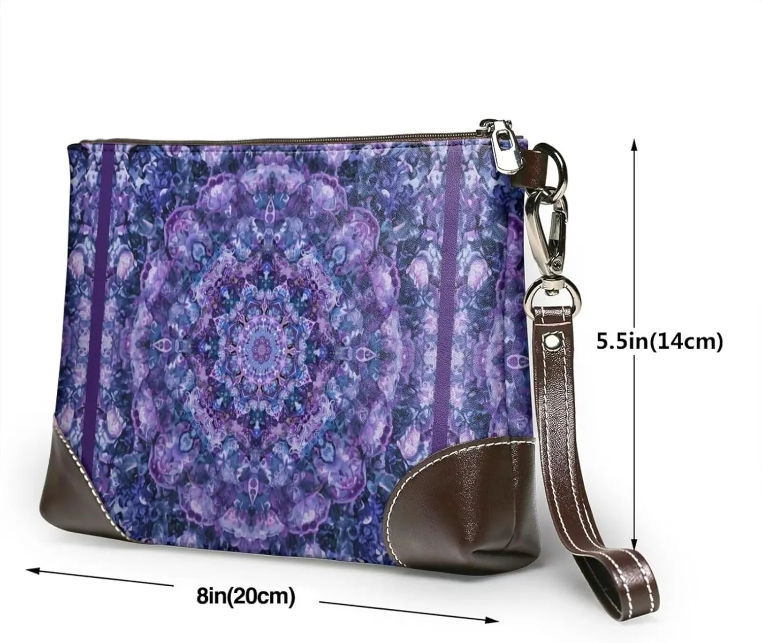 Leather Wristlet Purse for Women Lady Small Clutch Purse with Wrist Straps