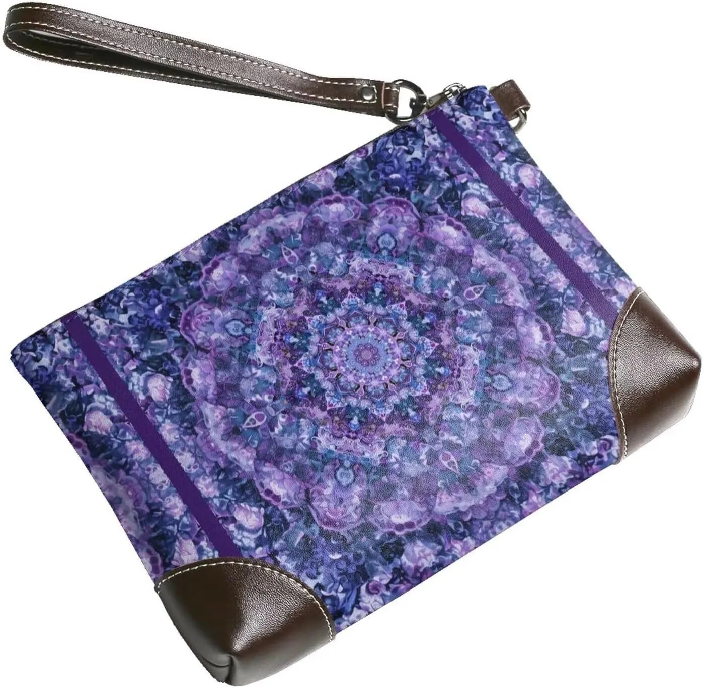 Leather Wristlet Purse for Women Lady Small Clutch Purse with Wrist Straps