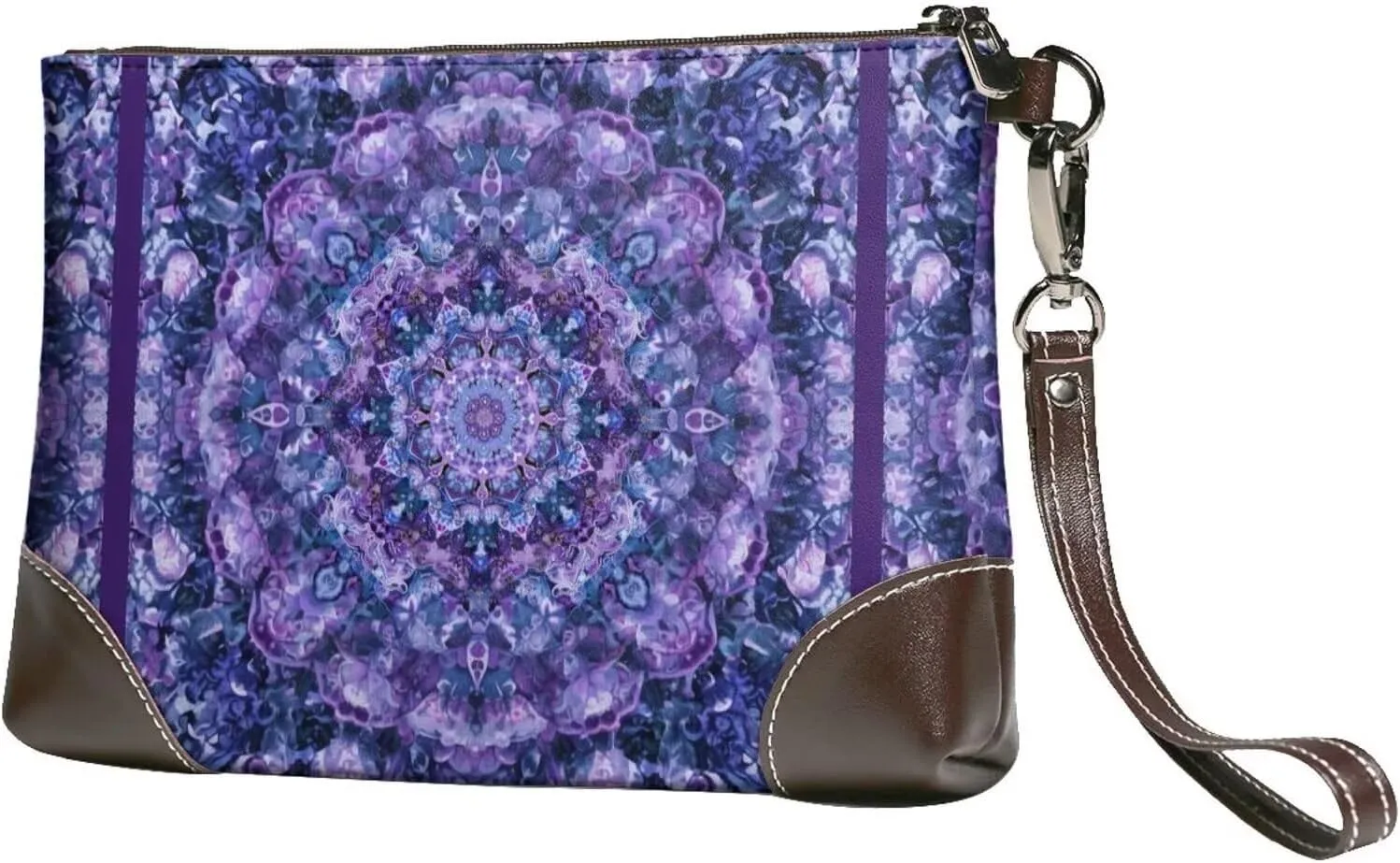 Leather Wristlet Purse for Women Lady Small Clutch Purse with Wrist Straps