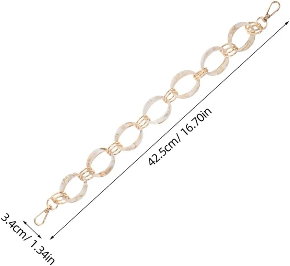 LIFKOME Bag Chain Short Purse Strap Bag Bag Chain Bag Strap Shoulder Strap Short Bag Strap Beige Acrylic