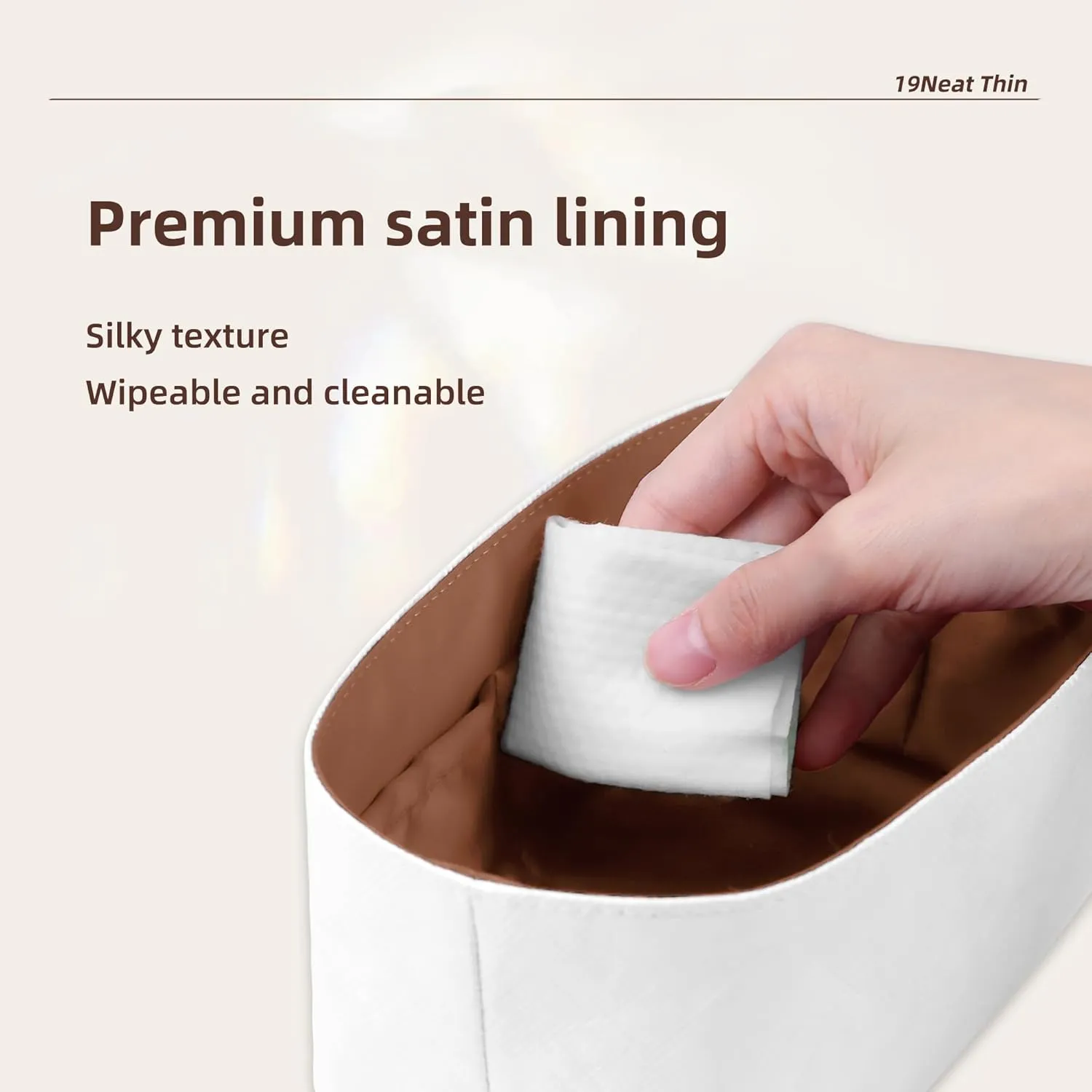 Lightweight Purse Insert Compatible with Long-champ Le Pliage Medium Shoulder Bag (Long Handle), Waterproof Dupontpaper Surface and Silky Satin Lining (Fits Medium Shoulder Bag, Gold)