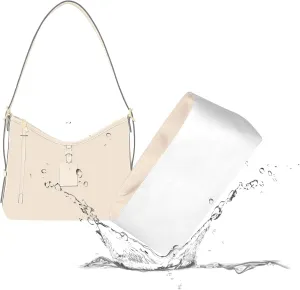 Lightweight Purse Insert Fit for LV Carryall, Waterproof Dupontpaper Surface and Silky Satin Lining (MM, Craie)