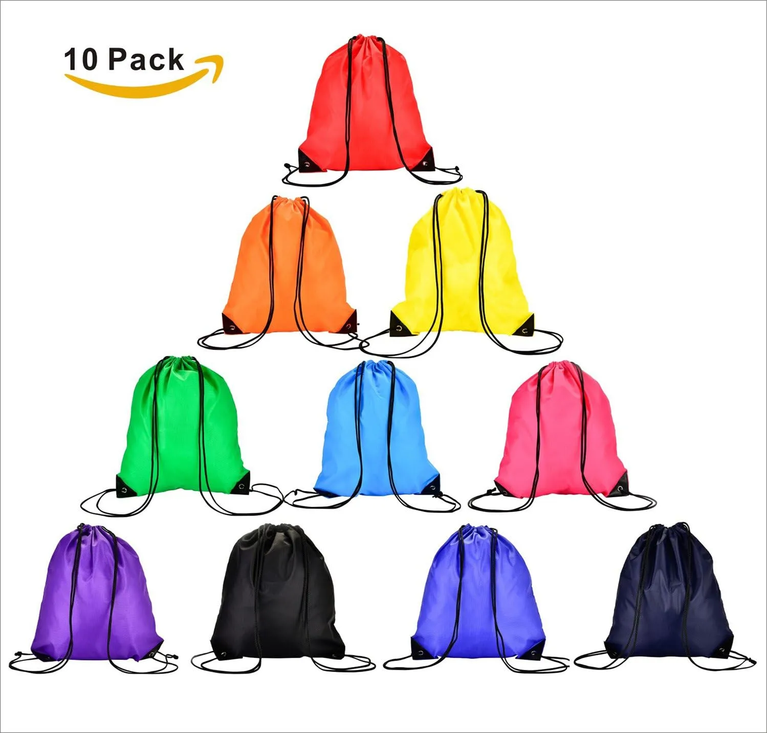 LIHI Bag 10 Pack Ripstop Paty Favor Drawstring Backpack Goody Gift Team Bags